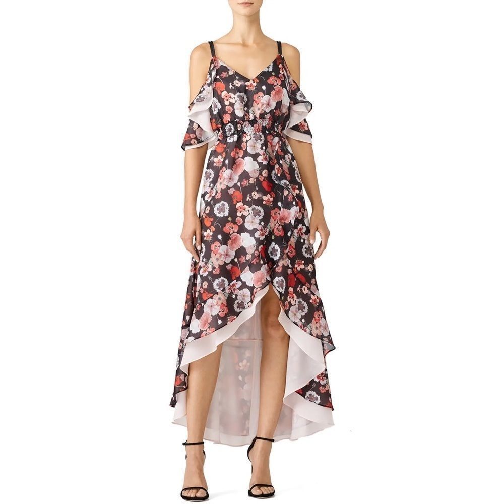 Unitedwood Arabella Black Floral Chiffon Maxi - Picture 2 of 5